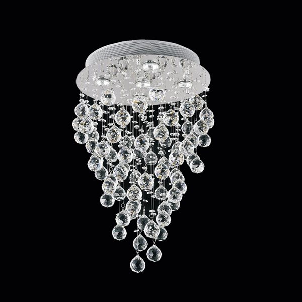 CWI Lighting Rain Drop 16-in Chrome Glam Halogen Flush mount light