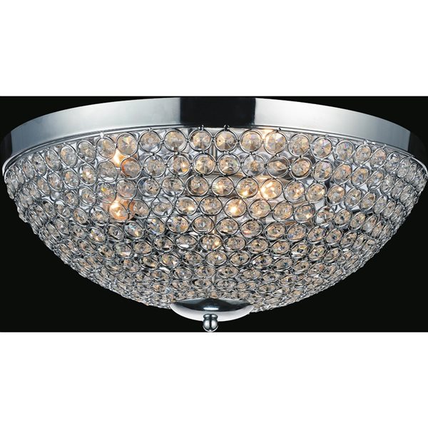 CWI Lighting Globe 12-in Chrome Contemporary/Modern Halogen Flush mount light