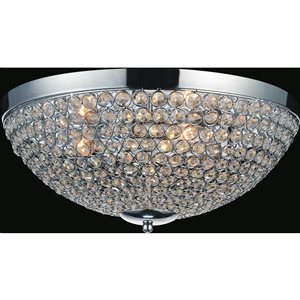 CWI Lighting Globe 12-in Chrome Contemporary/Modern Halogen Flush mount light