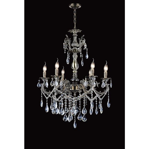 CMI Lighting Brass 6-Light Antique Brass Traditional Chandelier