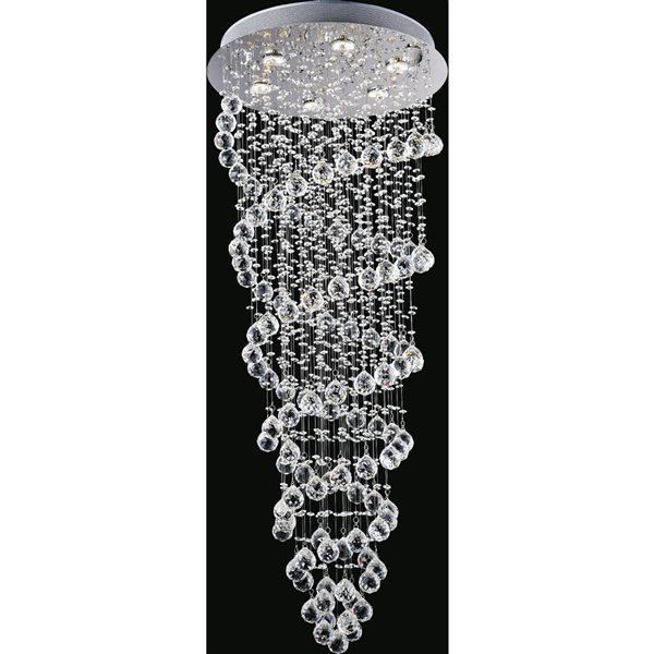 CWI Lighting Double Spiral 20-in Chrome Glam Halogen Flush mount light