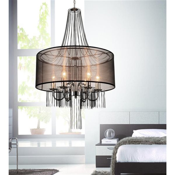 CMI Lighting Amelia 6-Light Chrome Modern/contemporary Chandelier
