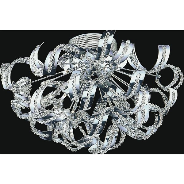 CWI Lighting Swivel 22-in Chrome Contemporary/Modern Halogen Flush mount light