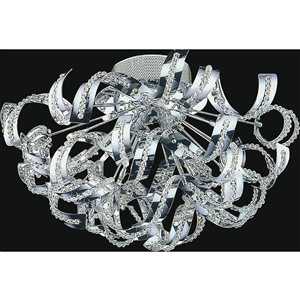 CWI Lighting Swivel 22-in Chrome Contemporary/Modern Halogen Flush mount light