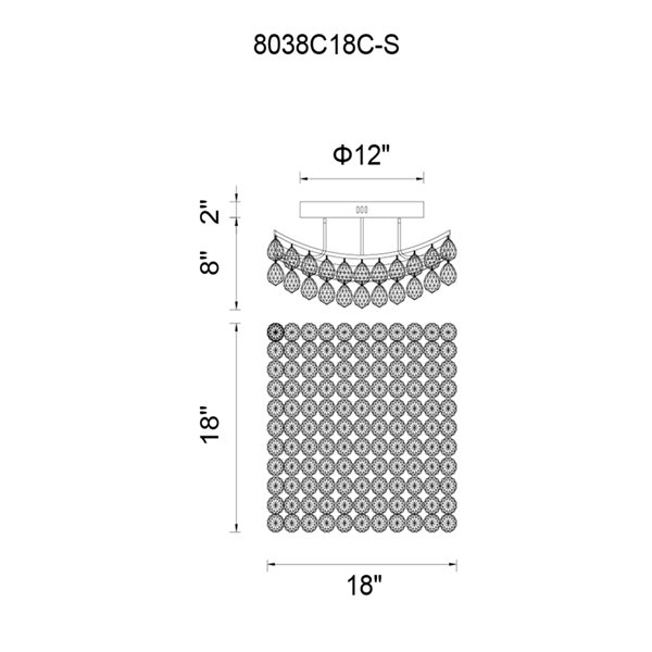 CWI Lighting Queen 17-in Chrome Glam Incandescent Flush mount light