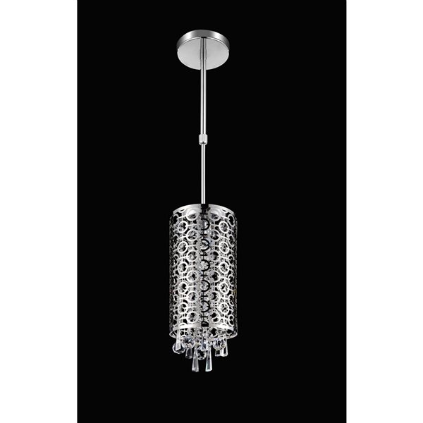 CWI Lighting Galant Chrome Modern/contemporary Drum Halogen Mini Pendant light