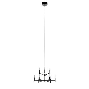 Lustre à 9 lumières DEL avec abat-jour en acrylique givré moderne/contemporain Milan de Scott Living, noir mat