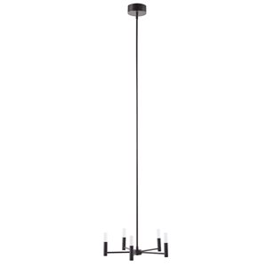 Lustre à 5 lumières DEL en métal moderne/contemporain de Scott Living, noir mat