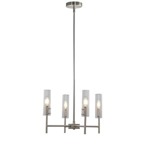 Lustre à 4 lumières en métal moderne/contemporain Windsor de Scott Living, nickel brossé