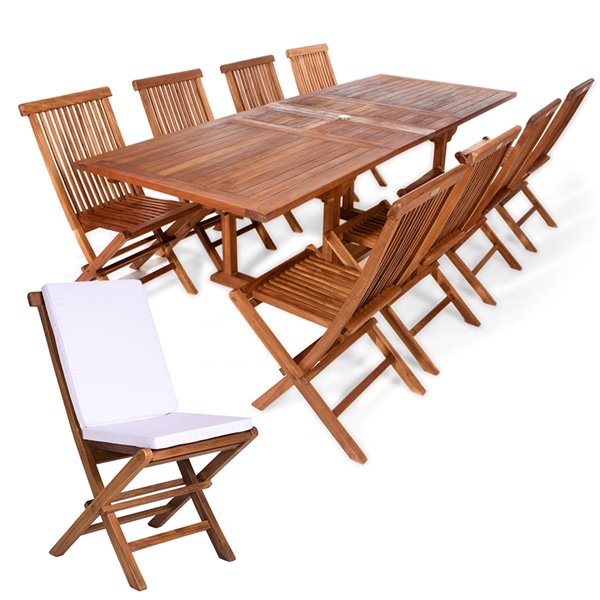 Rectangular Patio Dining Set, Java Teak Outdoor Furniture