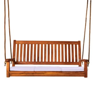 Balançoire d'extérieur pour 3 personnes en bois de teck Java par All Things Cedar