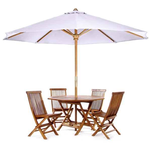 All Things Cedar 6 Piece Brown Java, Octagon Patio Table With 6 Chairs