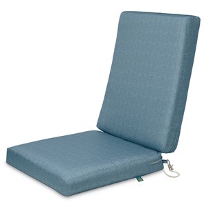 Coussin de chaise de patio carré Weekend ombre bleue de Duck Covers