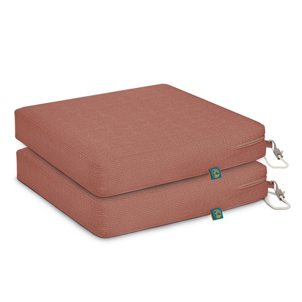 Coussin de chaise de patio carré Weekend bois de cèdre de Duck Covers, ens. de 2