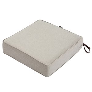 Classic Accessories Montlake Heather Grey Rectangle Patio Chair Cushion