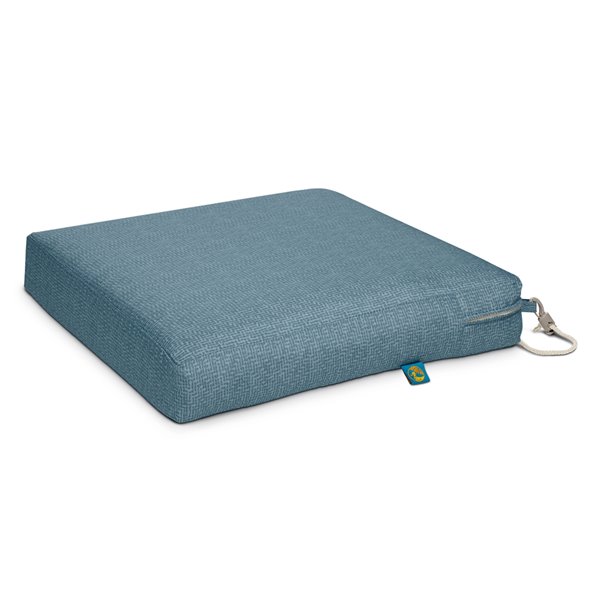 Coussin de chaise de patio carré Weekend ombre bleue par Duck Covers