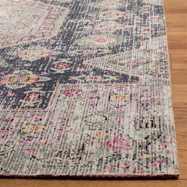 Safavieh Montage 2-ft x 8-ft Black/Multi Rectangular Indoor/Outdoor Distressed/Overdyed Oriental Runner
