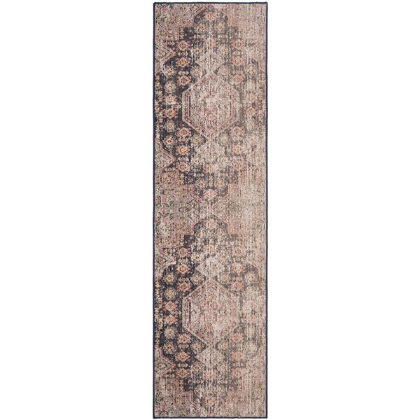 Safavieh Montage 2-ft x 8-ft Black/Multi Rectangular Indoor/Outdoor Distressed/Overdyed Oriental Runner