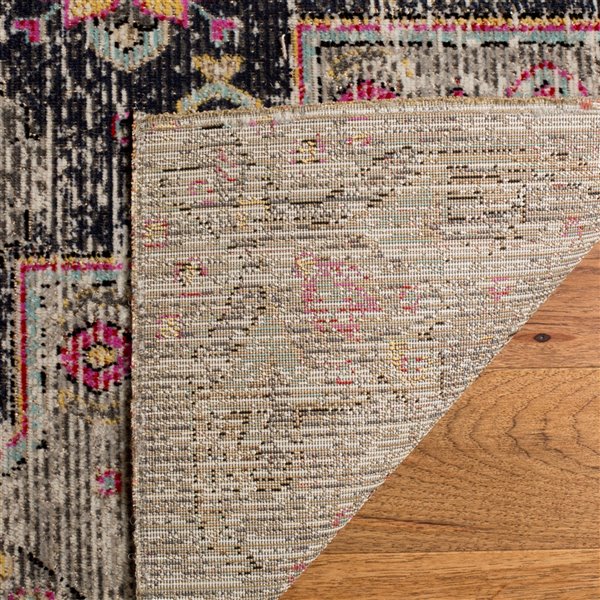 Safavieh Montage 4-ft x 6-ft Black/Multi Rectangular Indoor/Outdoor Distressed/Overdyed Oriental Area Rug