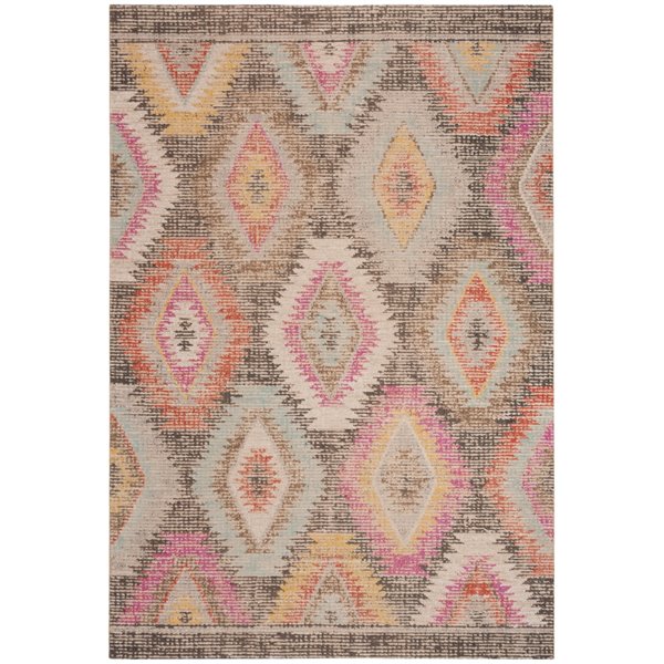 Safavieh Montage 3-ft x 5-ft Grey/Multi Rectangular Indoor/Outdoor Distressed/Overdyed Southwestern Throw Rug