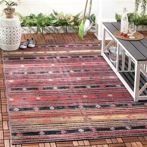 Safavieh Montage 3-ft x 5-ft Rust/Multi Rectangular Indoor/Outdoor Abstract Southwestern Throw Rug