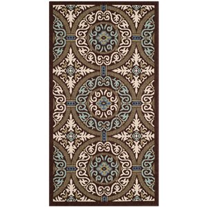 Safavieh Veranda Rexhie 3-ft x 5-ft Chocolate/Cream Rectangular Indoor/Outdoor Medallion Farmhouse/Cottage Throw Rug