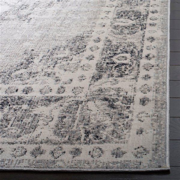 Safavieh Montage 4-ft x 6-ft Grey/Ivory Rectangular Indoor/Outdoor Distressed/Overdyed Farmhouse/Cottage Area Rug