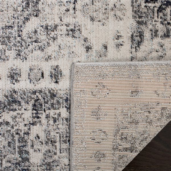 Safavieh Montage 4-ft x 6-ft Grey/Ivory Rectangular Indoor/Outdoor Distressed/Overdyed Farmhouse/Cottage Area Rug