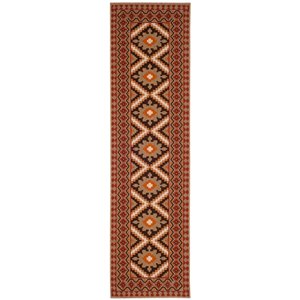 Safavieh Veranda Eyvor 2-ft x 14-ft Red/Natural Rectangular Indoor/Outdoor Abstract Bohemian/Eclectic Runner