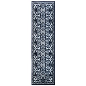 Safavieh Montage 2-ft x 8-ft Navy/Ivory Rectangular Indoor/Outdoor Floral/Botanical Farmhouse/Cottage Runner