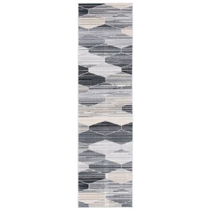 Safavieh Montage 2-ft x 8-ft Grey/Dark Grey Rectangular Indoor/Outdoor Abstract N/A Runner