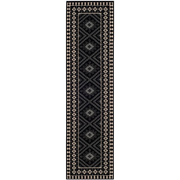 Safavieh Veranda Eyvor 2-ft x 14-ft Chocolate/Green Rectangular Indoor/Outdoor Abstract Bohemian/Eclectic Runner