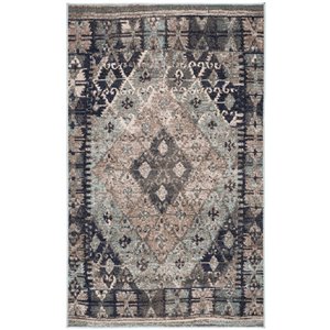 Safavieh Montage 4-ft x 6-ft Blue/Grey Rectangular Indoor/Outdoor Abstract Southwestern Area Rug