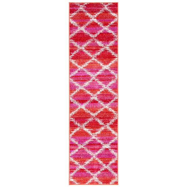 Safavieh Montage 2-ft x 8-ft Fuchsia/Ivory Rectangular Indoor/Outdoor Trellis Southwestern Runner