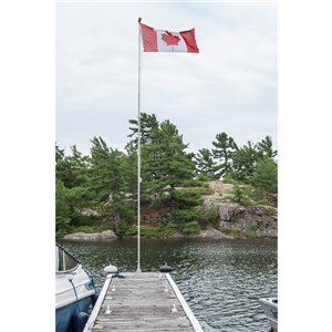 Dock Edge 18-ft Grey Flag Pole With Flag