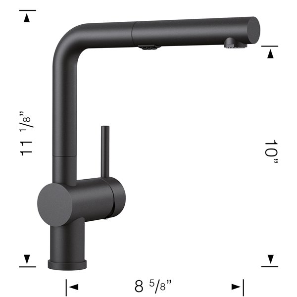 BLANCO Linus Anthracite 1-handle Deck Mount Pull-out Handle/lever Residential Kitchen Faucet