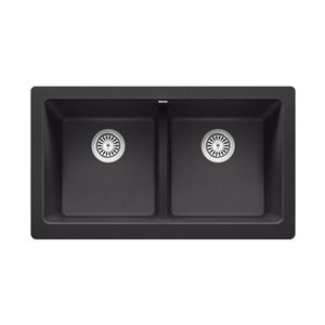 BLANCO Vintera Undermount Apron Front/farmhouse 33-in x 19-in Anthracite Double Equal Bowl Kitchen Sink