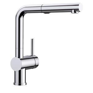 BLANCO Linus Chrome 1-handle Deck Mount Pull-out Handle/lever Residential Kitchen Faucet