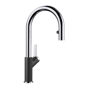 Robinet de cuisine Urbena chrome/anthracite à 1 poignée à levier pour usage résidentiel de BLANCO