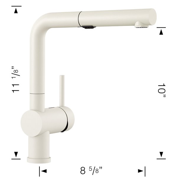 BLANCO Linus White 1-handle Deck Mount Pull-out Handle/lever Residential Kitchen Faucet