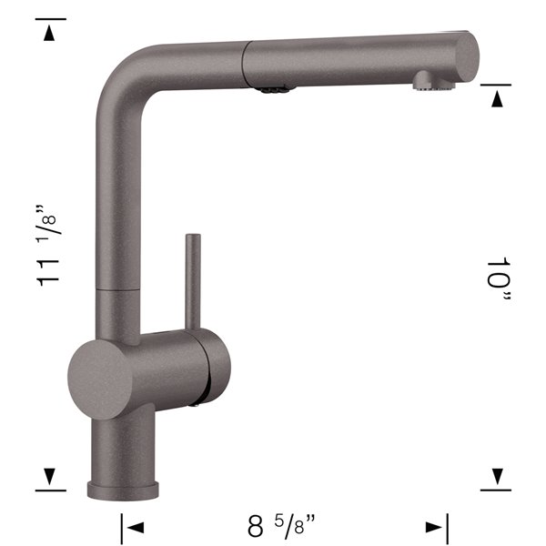 BLANCO Linus Metallic Gray 1-handle Deck Mount Pull-out Handle/lever Residential Kitchen Faucet