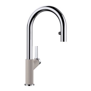 Robinet de cuisine Urbena chrome/gris béton à 1 poignée à levier pour usage résidentiel de BLANCO