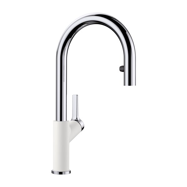 Robinet de cuisine Urbena chrome/blanc à 1 poignée à levier pour usage résidentiel de BLANCO