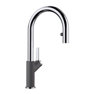 BLANCO Urbena Chrome/cinder 1-handle Deck Mount Pull-down Handle/lever Residential Kitchen Faucet