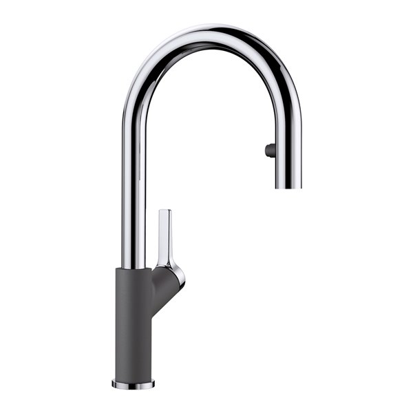 Robinet de cuisine Urbena chrome/cendre à 1 poignée à levier pour usage résidentiel de BLANCO