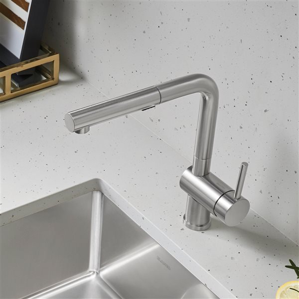 BLANCO Linus PVD Steel 1-handle Deck Mount Pull-out Handle/lever Residential Kitchen Faucet