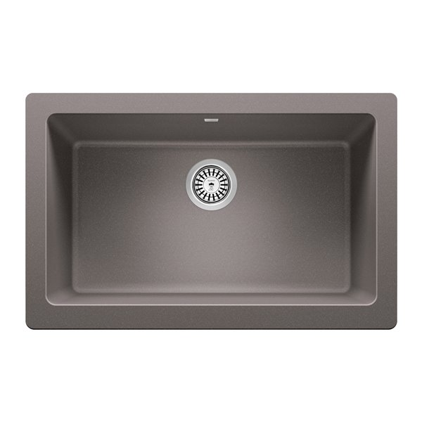 Évier de cuisine Vintera à cuve simple de style campagnard ou à tablier de BLANCO, 33 po x 19 po, gris métallique