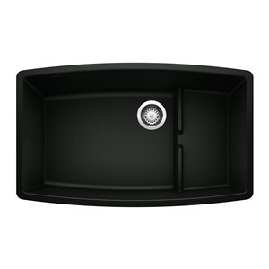 BLANCO Performa Undermount 32-in x 19.5-in Coal Black Single Bowl Kitchen Sink