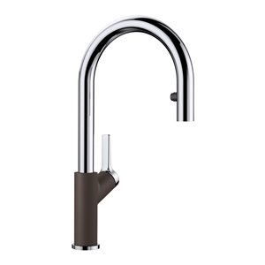 BLANCO Urbena Chrome/café 1-handle Deck Mount Pull-down Handle/lever Residential Kitchen Faucet