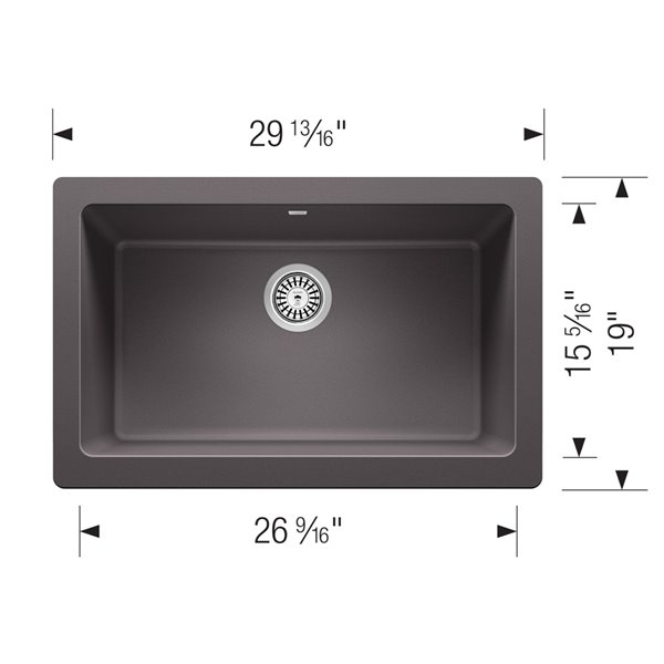 BLANCO Vintera Undermount Apron Front/farmhouse 30-in x 19-in Cinder Single Bowl Kitchen Sink